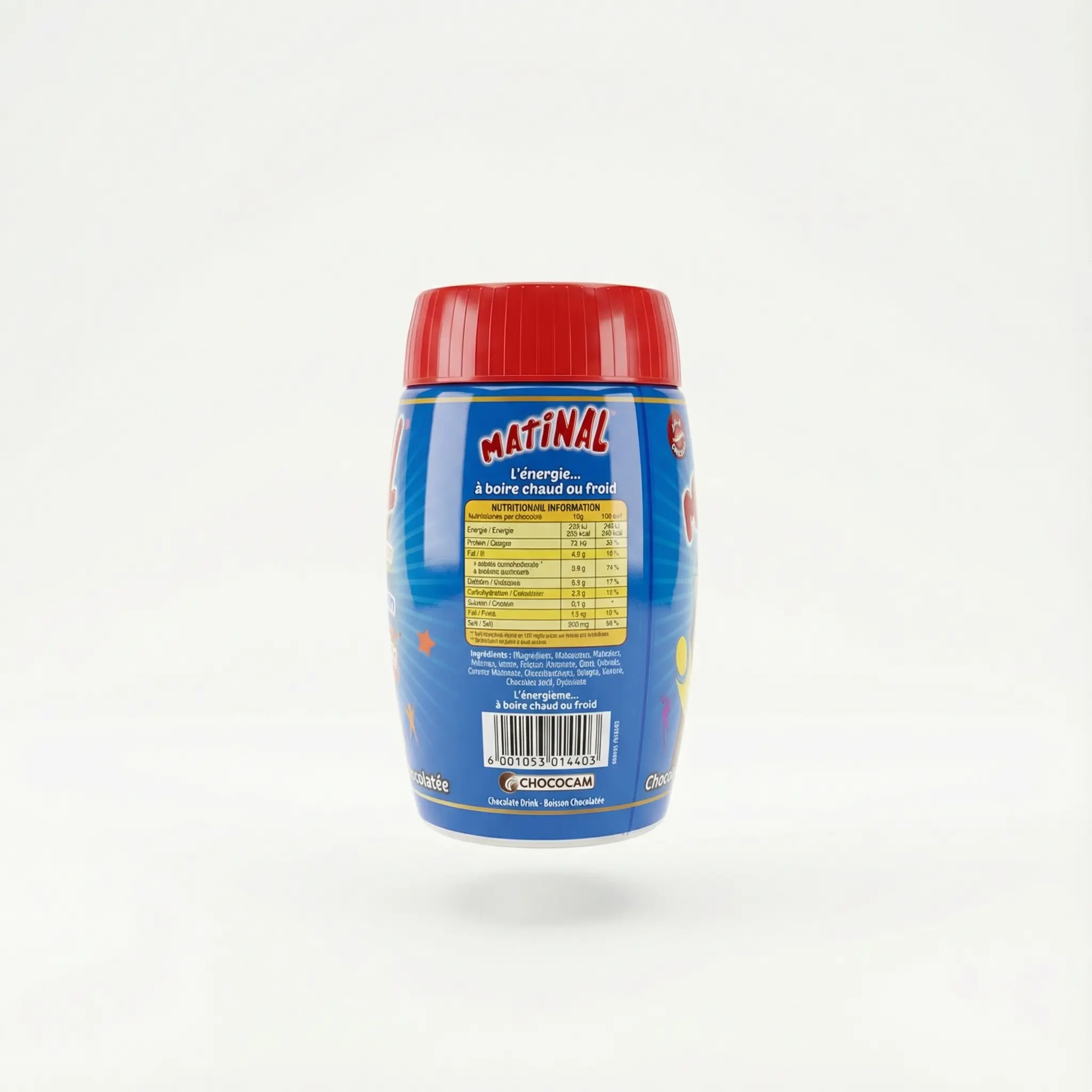 Informations nutritionnelles boisson chocolatée Matinal en poudre