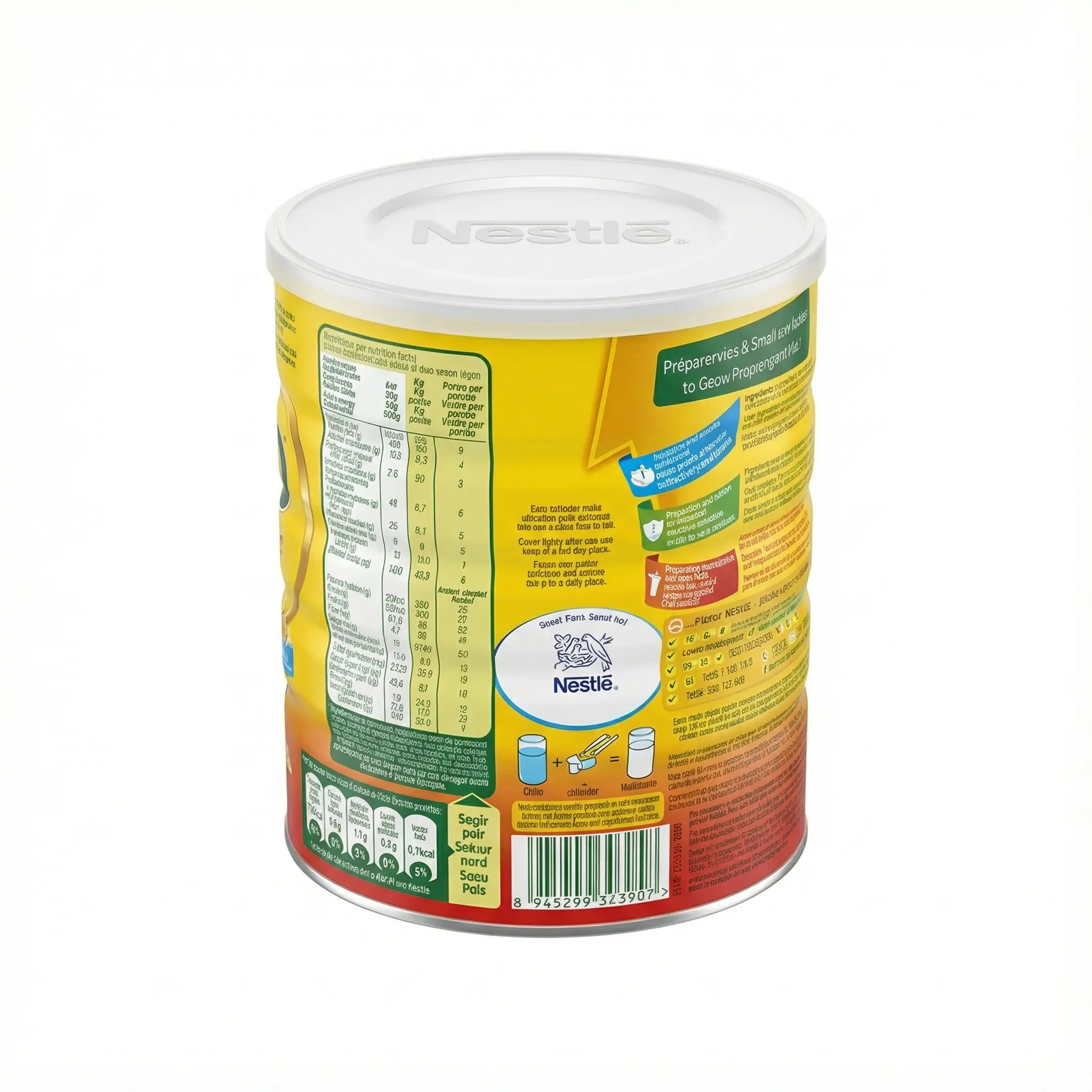 composition lait en poudre entier Nido 800g informations